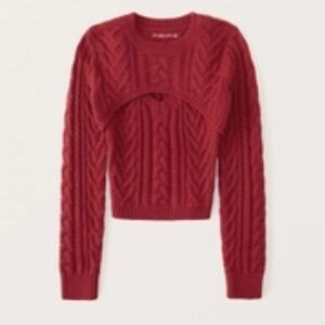 Abercrombie cable sweater shrug set NWT